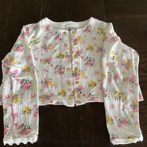 Petit Bateau short floral jacket sz 8 128cm for girls